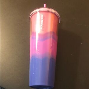 Starbucks Pink and Blue Gradient Reusable Cup with Straw